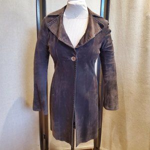 Danier Dark Brown Suede Women's Leather Jacket size Small